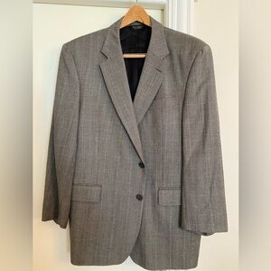 Jos. A. Bank Men gray plaid wool blazer suit sport coat 44R/2 button with vent.